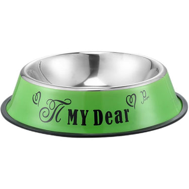 Stainless steel dog bowl; color anti - skid dog bowl; cat bowl - Apollo's Corner
